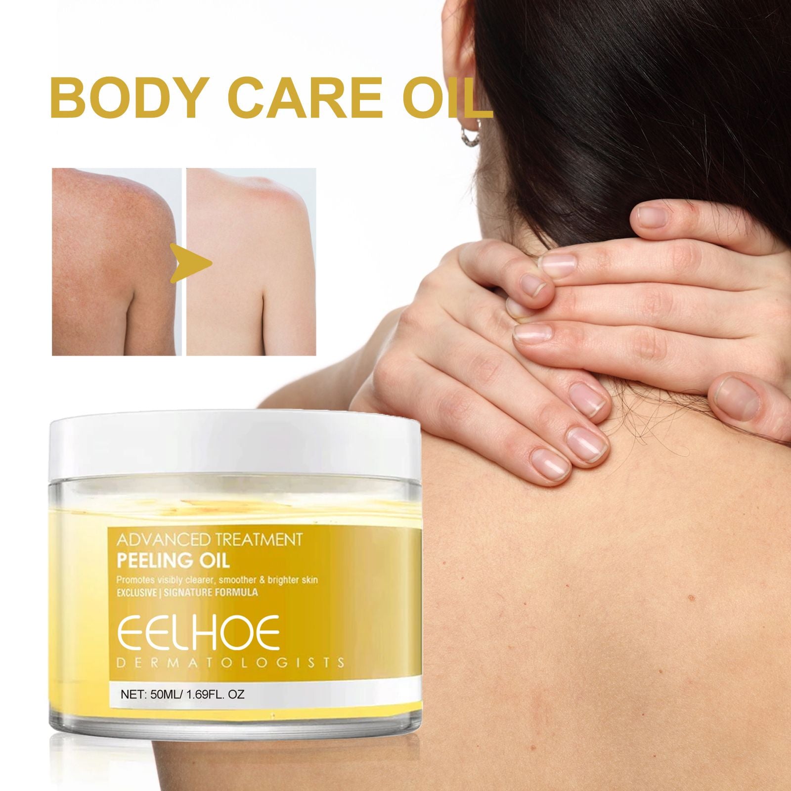 EELHOE Körperpeeling-Öl - aufhellendes Peeling- und Pflegeöl