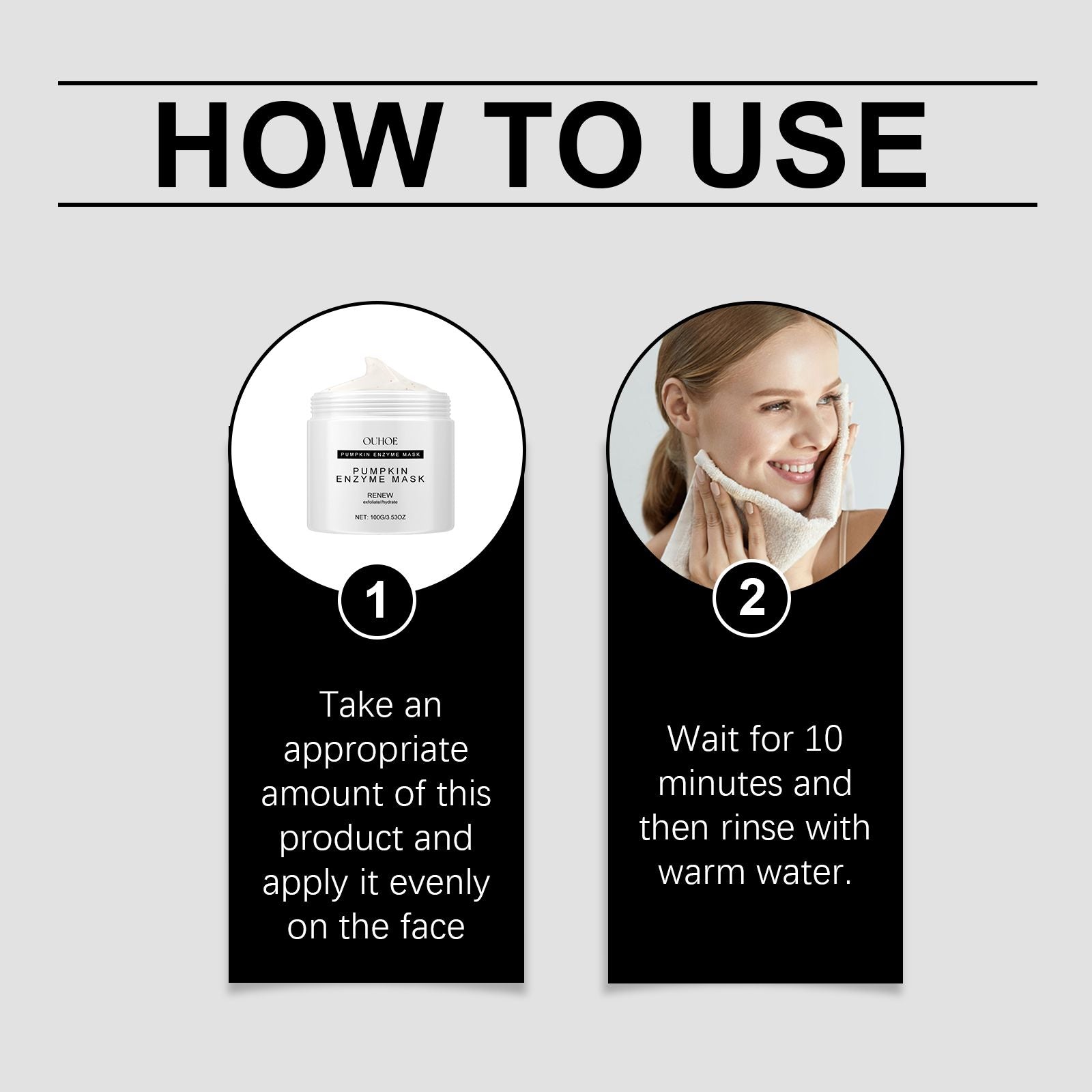 Ouhoe Kürbis-Enzymmaske für das Gesicht – Tiefenreinigung der Haut, porenverfeinernde Pflege, Tonmaske
