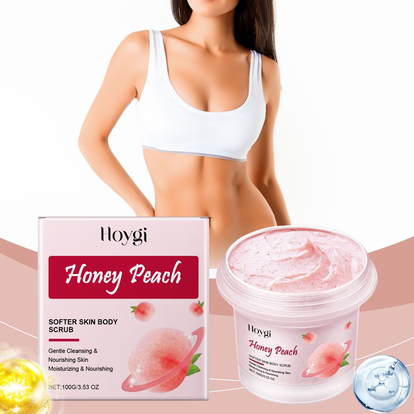Hoygi Körperpeeling Sanftes Peeling, Reinigung, Feuchtigkeitspflege – Glänzend und Glatt