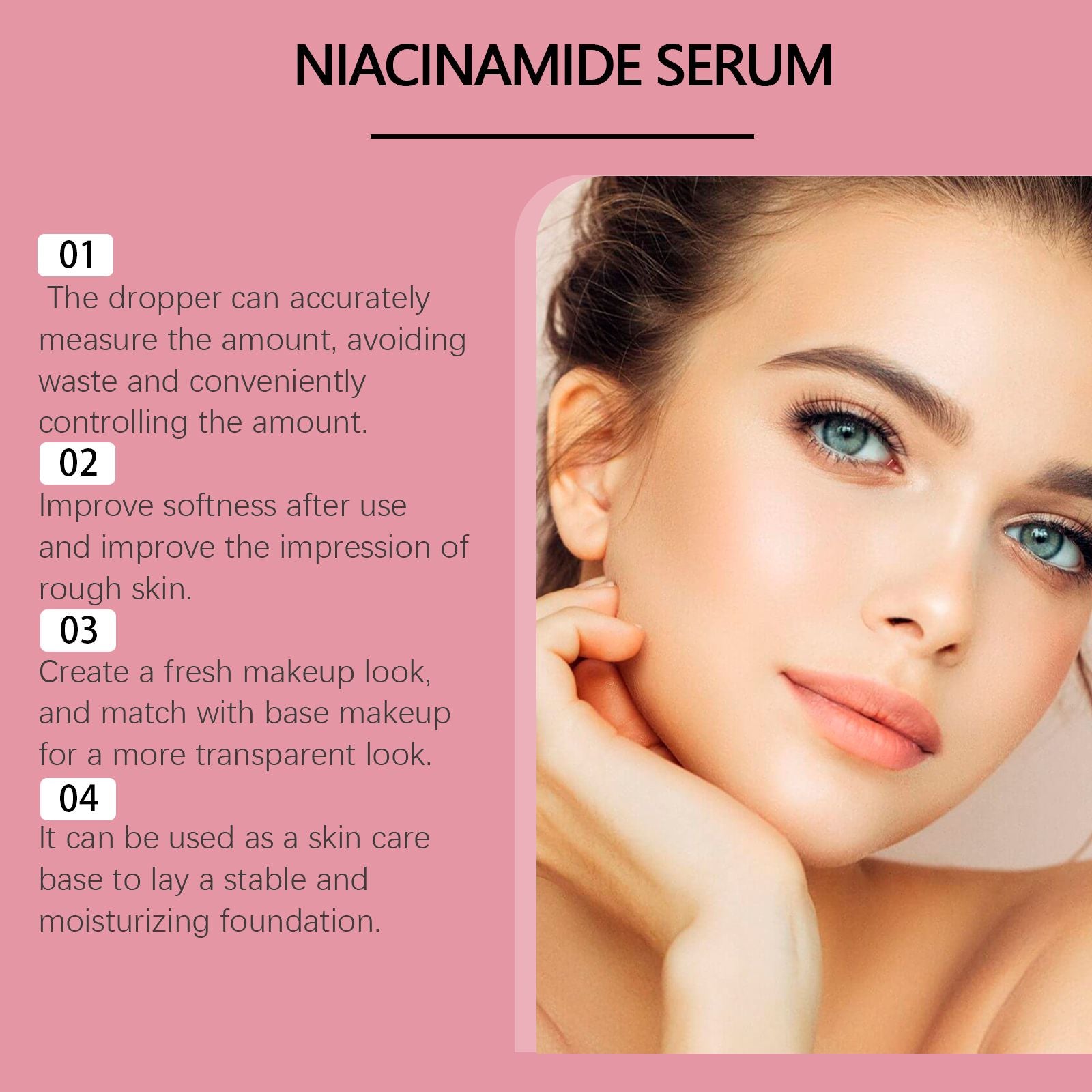 Hoygi Hyaluronsäure Aufhellende Essence (Rosa) Feuchtigkeitsspendende Tiefenpflege, Straffung und Verbesserung des Hauttons