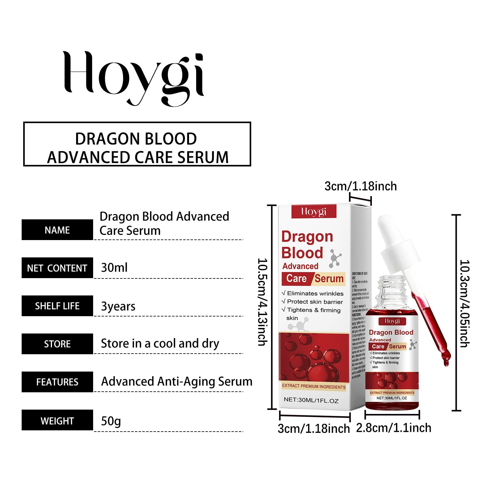 Hoygi Facial Essence Hydratisiert, Befeuchtet, Strafft Und Aufhellt Feine Linien Hautessenz