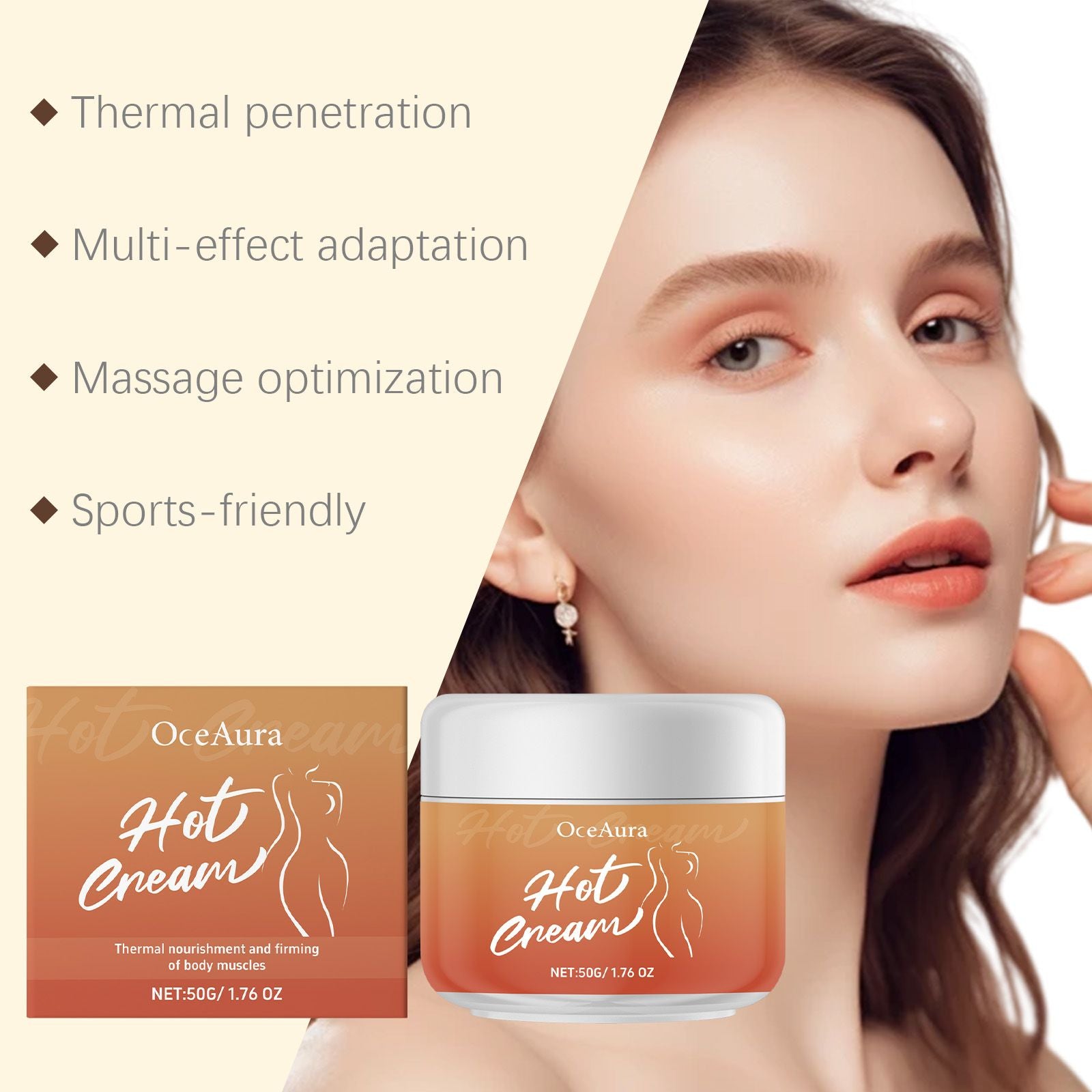 OceAura Körperfeuchtigkeits-Pflegecreme, Tägliche Tiefenpflege für geschmeidige Haut