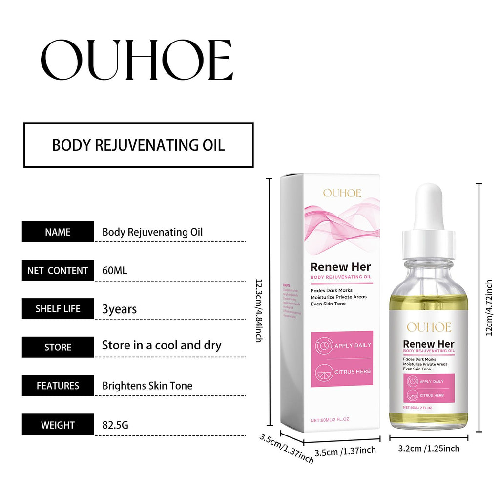 OUHOE Körperaufhellungsöl: Feuchtigkeit spendet, dunkle Stellen aufhellt, zart und rasch einziehend
