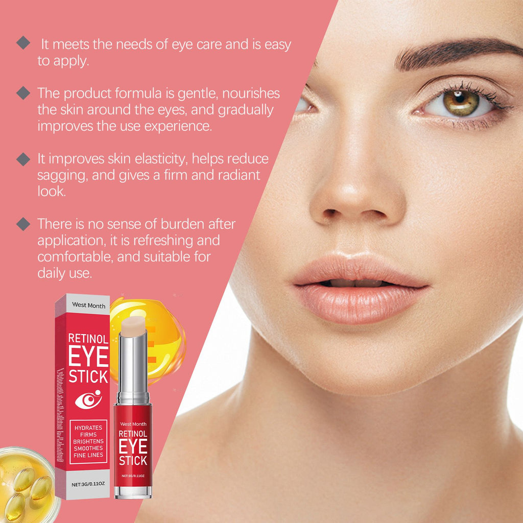 West&Month Retinol-Augencreme-Stick, strafft elastische Haut, spendet Feuchtigkeit und massiert die Haut um die Augen