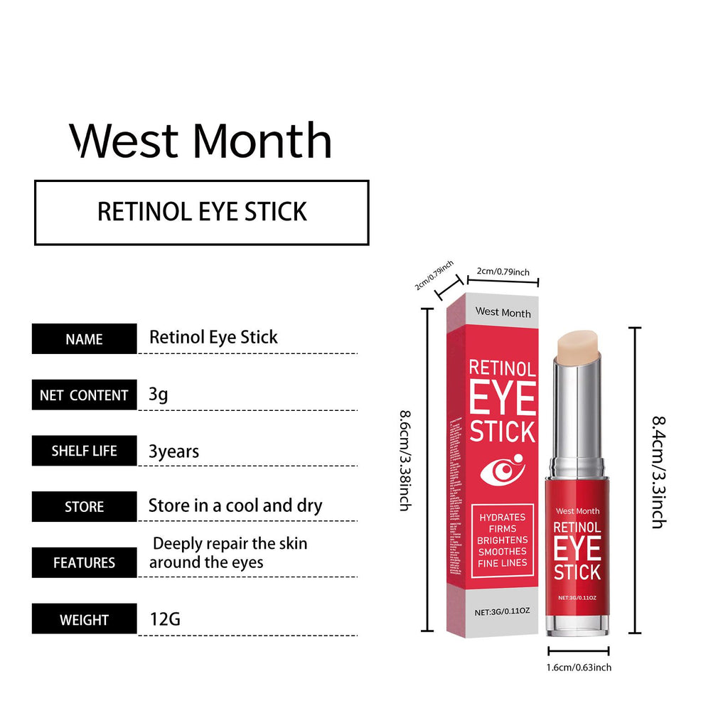West&Month Retinol-Augencreme-Stick, strafft elastische Haut, spendet Feuchtigkeit und massiert die Haut um die Augen