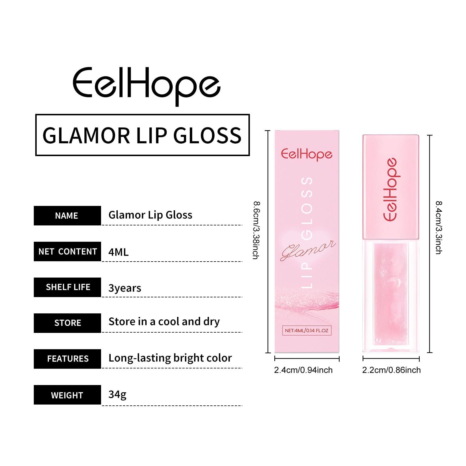 Eelhope Pheromone Charm Lip Gloss – femininer Trend-Lippenpflegestift, leuchtende Farbe, nicht verblassend - Korino