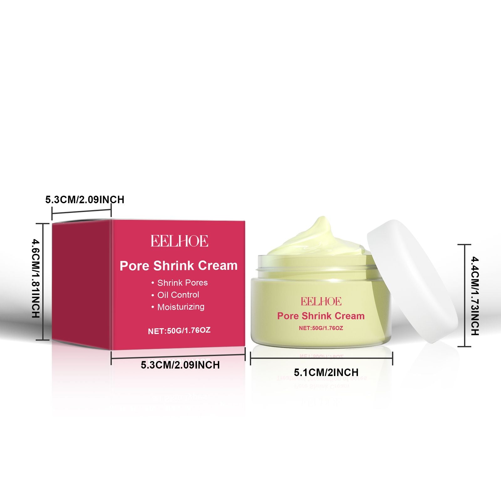 EELHOE Porenverkleinernde Creme, Aufhellung von Akne-Abdrücken – Anti-Aging, Feuchtigkeitsspendend, Hautaufhellend, Anti-Falten Creme