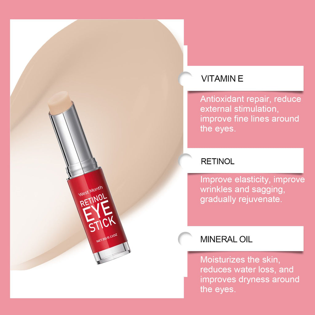 West&Month Retinol-Augencreme-Stick, strafft elastische Haut, spendet Feuchtigkeit und massiert die Haut um die Augen