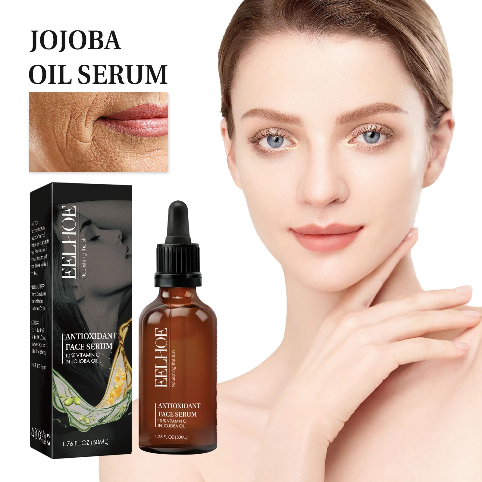 EELHOE Anti-Falten-Essenz, Feuchtigkeitsspendende Reparierende Aufhellende Anti-Aging Gesichtsessenz