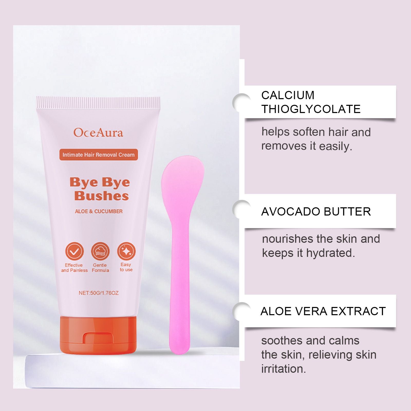 OceAura Sanfte Körperhaarentfernungscreme, schonend und reizarm – zarte, glatte Hautpflege für die Haut