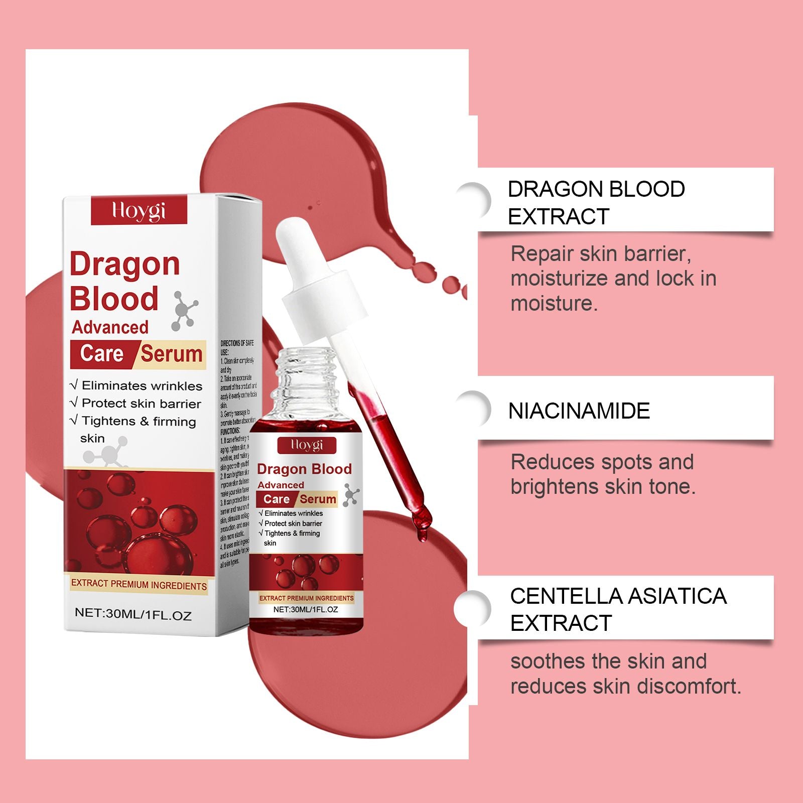 Hoygi Facial Essence Hydratisiert, Befeuchtet, Strafft Und Aufhellt Feine Linien Hautessenz