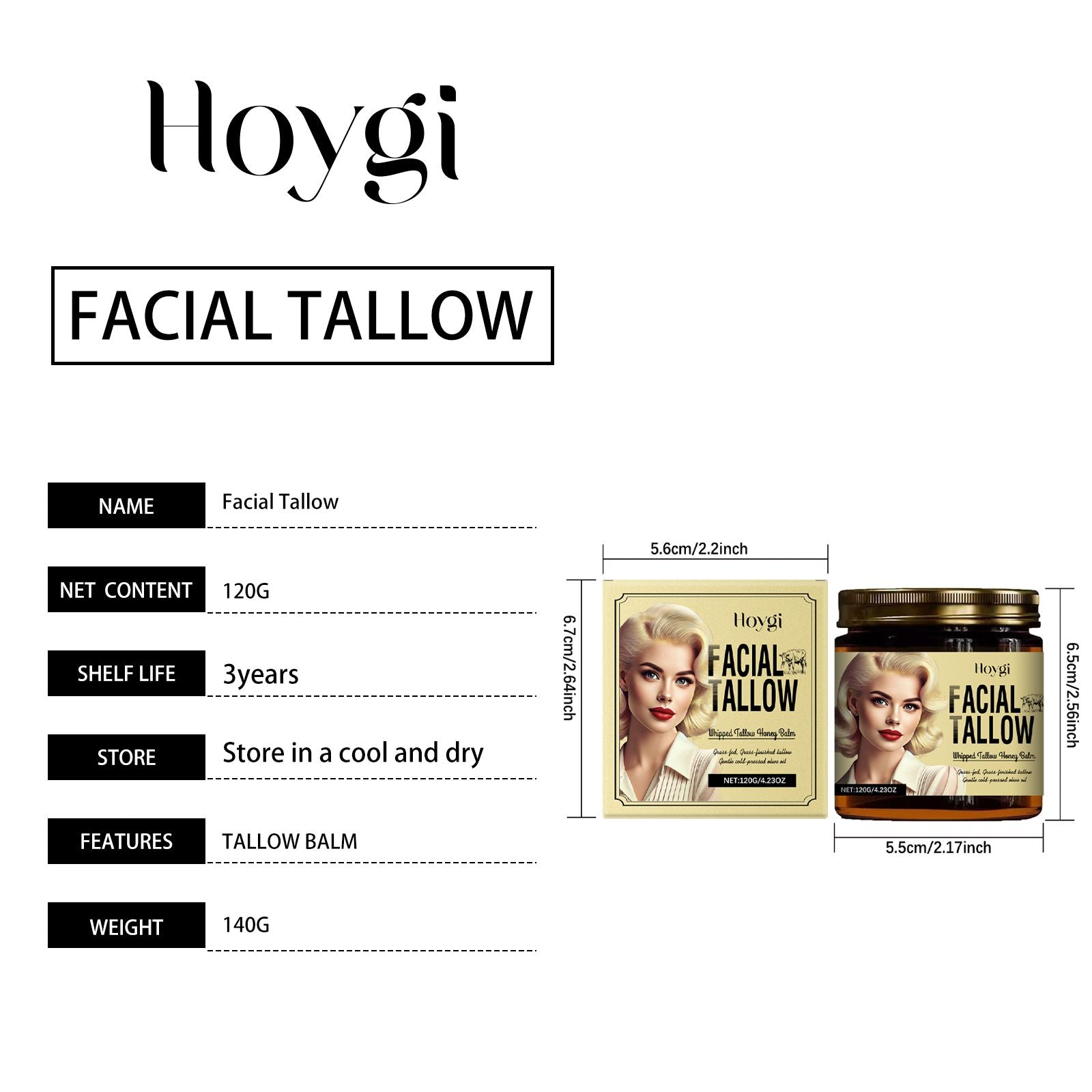 Hoygi Talg Honig Feuchtigkeitscreme, spendet tiefen Feuchtigkeit, versorgt mit Feuchtigkeit, beruhigt und schenkt der Haut Komfort