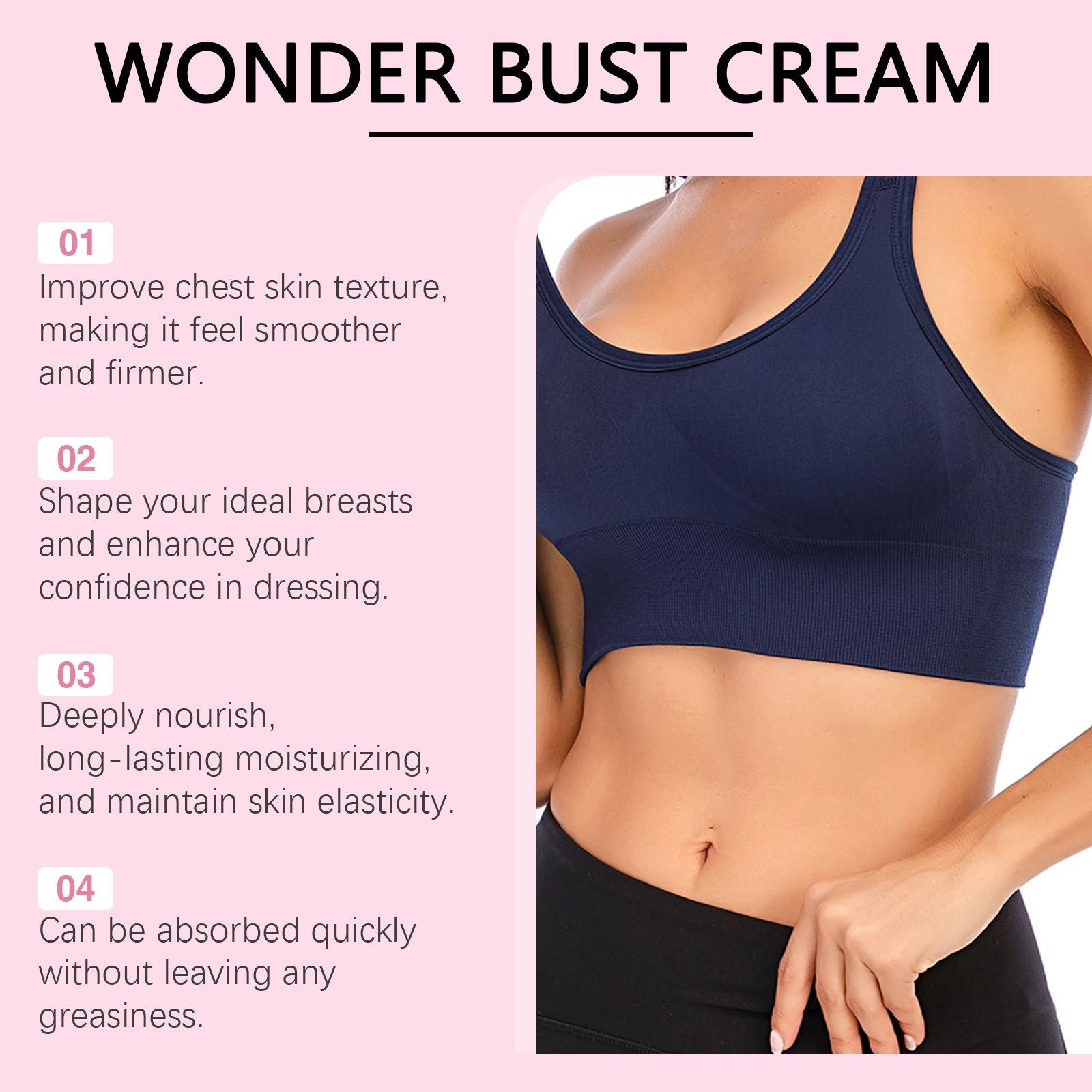 OceAura Brustpflegecreme – Aufpolstern, Pflegen der Brusthaut, Linienstraffung, elastische Massagebehandlung