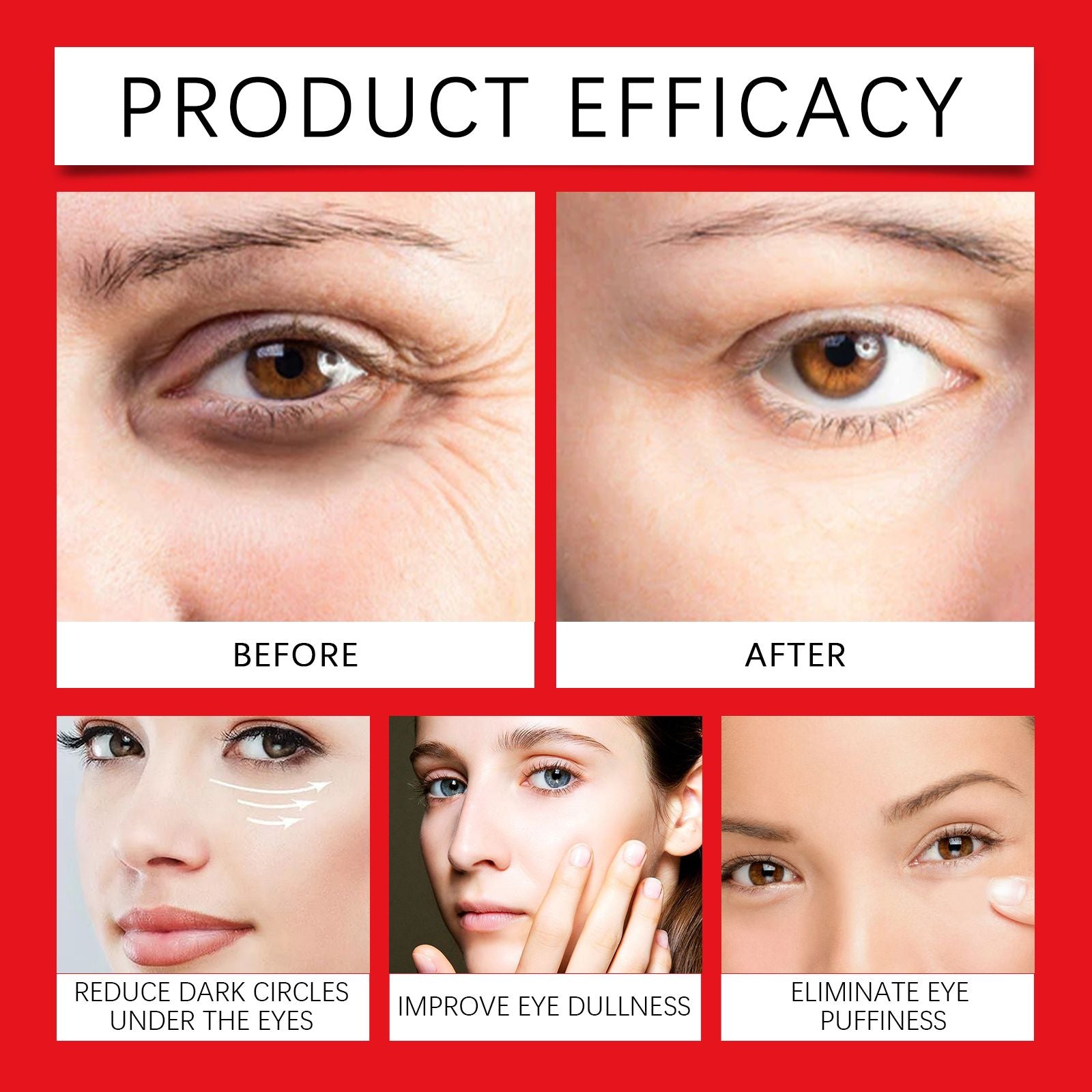 EELHOE Verfestigende Augencreme, Festigende und Hydratisierende Augenpflege-Essenz, Feuchtigkeitsspendende und Massierende Augencreme