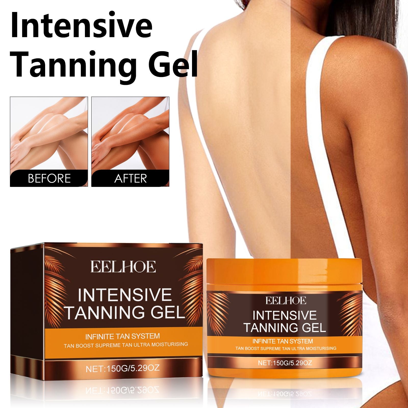 EELHOE Intensiv-Tanning Gel – Leichte, nicht-fettende Bräune