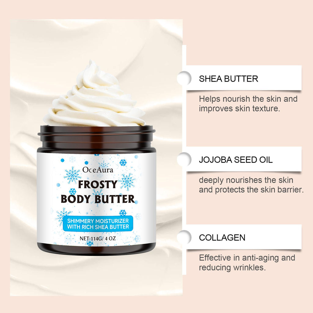 OceAura Sheabutter Feuchtigkeitspflege – Täglich nähren und befeuchten die Haut mit sanften Inhaltsstoffen, die schnell einziehen